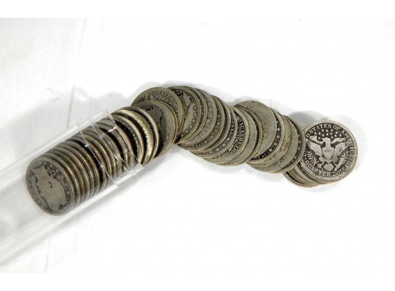 Roll Of 40 Barber Silver Quarters