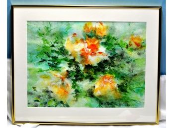 Vintage Original Marie SWENSON (b.1922) Watercolor Flowers