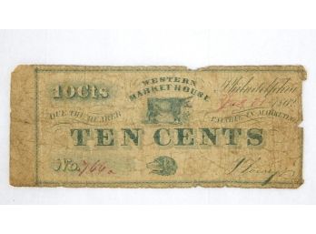 1802 Philadelphia Western Market House 10 Cent Fractional Note