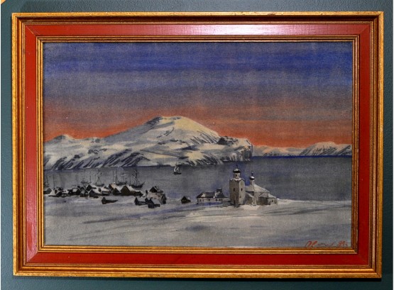 Original Vintage Russian Painting ALASKA Peter Reihet