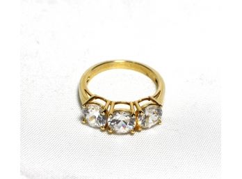10K Gold Engagement Ring W/ CZ's