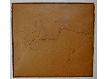 Original Vintage NUDE Drawing By Edna Lawrence