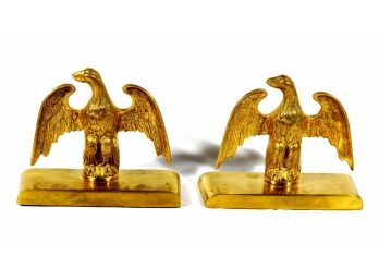 Pair Vintage EAGLE Heavy Brass Bookends VM
