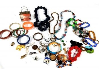 Vintage Costume Jewelry Lot Necklaces Bracelets Pins