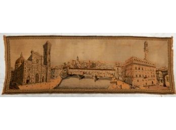 Vintage French Tapestry City View