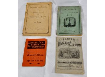 Lot 4 Antique Books Brochures Temperance, Electric Cars