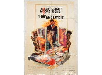 Vintage James Bond Movie Poster 'Live And Let Die'