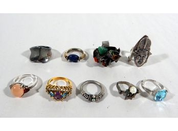 Lor 8 Vintage Sterling Silver Rings