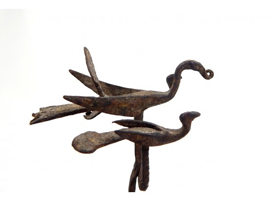 Antique Tribal Ritual Pole Topper - Three Birds