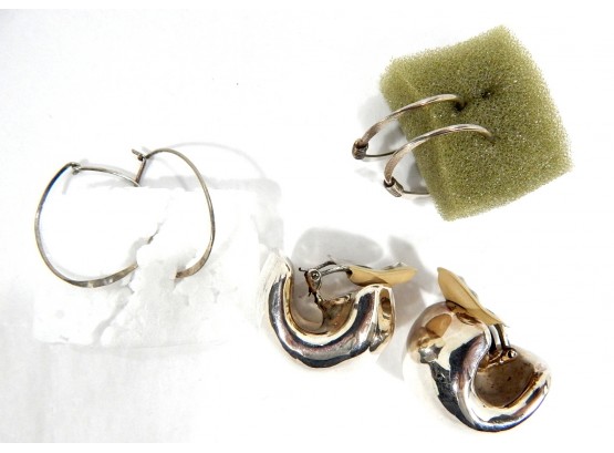 3 Pairs Vintage Sterling Silver Earrings