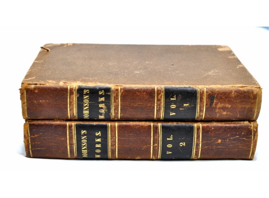 Antique Books- 1836 Two Volumes Samuel Johnson's Works First Complete American Edition