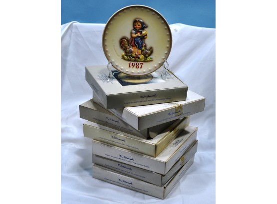 Lot 7 Vintage New HUMMEL Goebel Annual Plates In Boxes