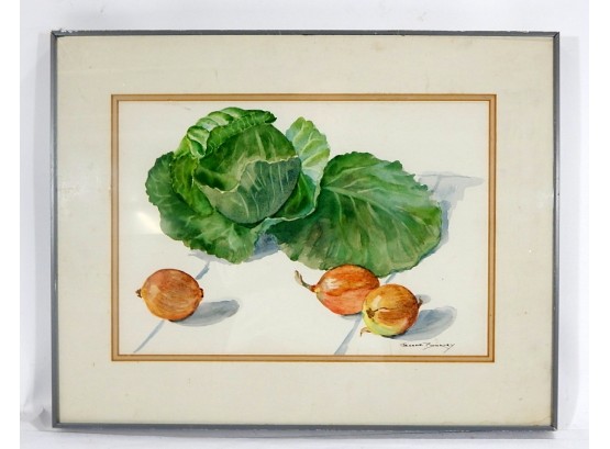 Fine Still Life Watercolor By Jeanne Bunkley (1918-2012)