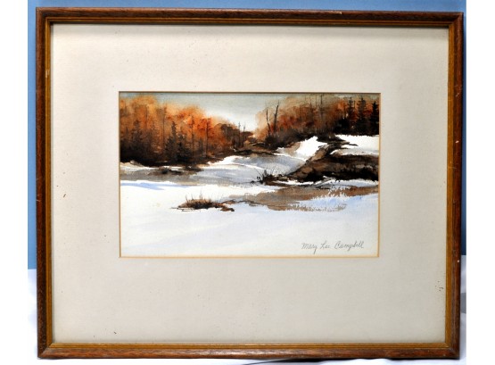 Original Marry Lee CAMPBELL (1921-2007) Watercolor 'Early Snow'