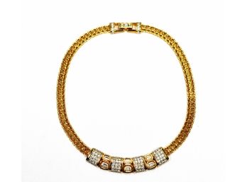Original S.A.L.O Gold Rhinestone Necklace