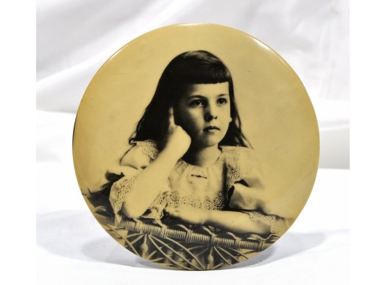 Antique Girl Photograph On Metal