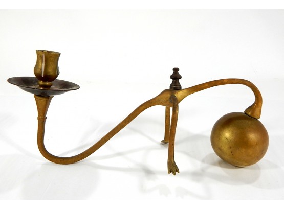 Antique Bronze Balance Candle Holder With Weight Ball