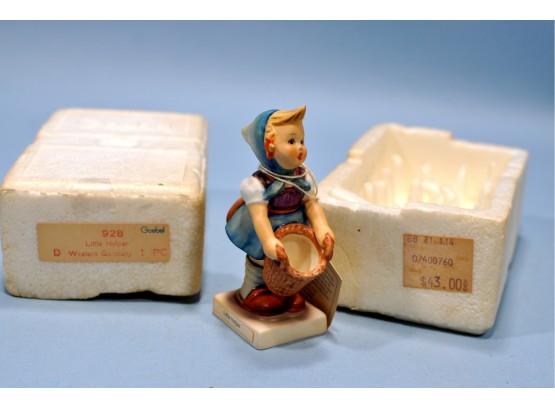Vintage NOS Hummel GOEBEL 'Little Helper' Figurine Original Box Labels