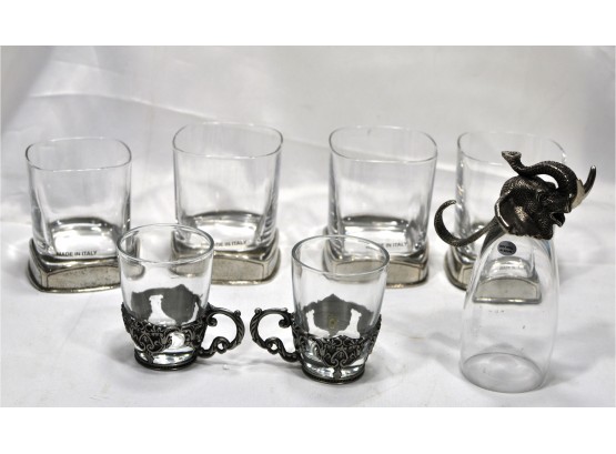 Lot 7  Various New Glasses Metal Mounted Elephant Head