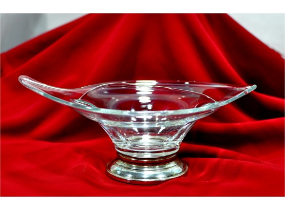 Antique WEB Sterling &  Glass Candy Dish