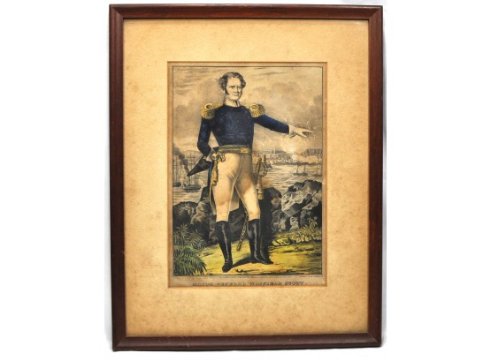 Antique 1847 Print 'Major General Winfield Scott'