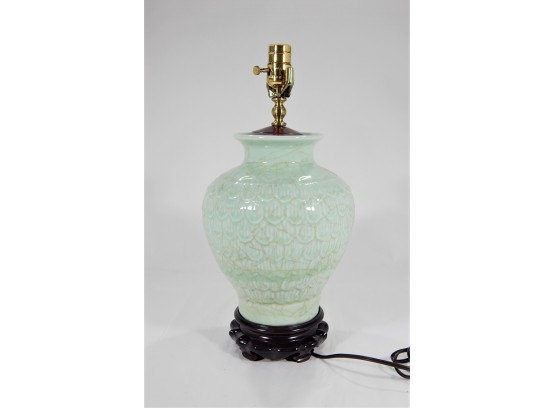 Asian Celadon Glazed Pottery Lamp