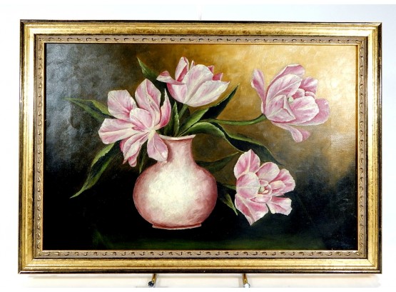 Antique Floral Still Life Oil Painting