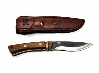 Original Condor HURON Carbon Knife Walnut Handle W/ Leather Sheath