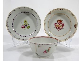 Lot 3 Antique Chinese Export Porcelain Bowls