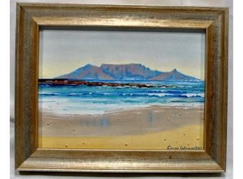 Original Colin WILKINSON (XX) Oil Painting Seascape With Mountains