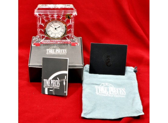 NEW Original WATERFORD Crystal Desk Clock - Box & Papers