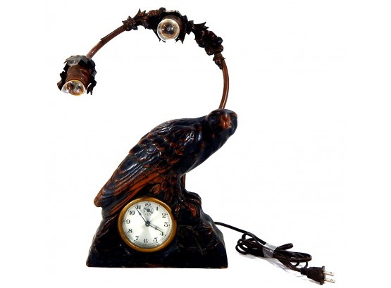 Antique EAGLE Figural Lamp Clock