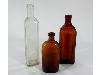 Lot 3 Antique Glass Bottles