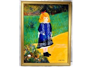 Original Irene SHEA Oil Painting Of Girl