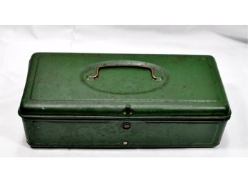 Antique Green Metal Tool Box