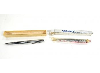 Lot 2 Vintage Wingamatic Advertising Pens