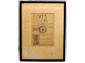 Original Vintage Terry HULL Abstract Etching 'The Eye Of The Thistle'