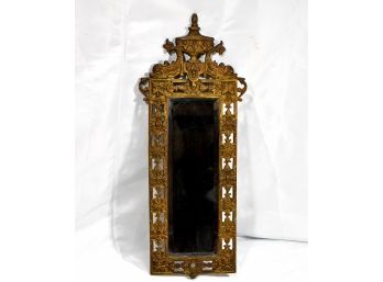 Antique Brass Faceted Wall Mirror