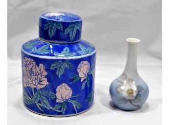 Vintage Porcelain Lot- Ginger Jar & BING & GRONDAHL B&G Denmark Vase