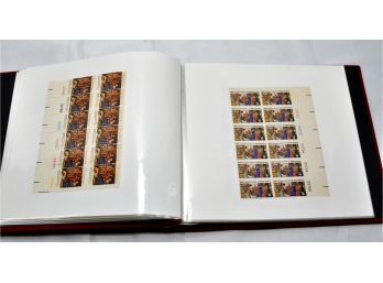 Vintage US Stamp Mint Plate Block Collection In Album