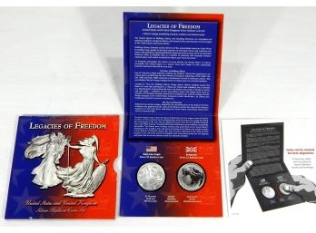 Silver Coin Set 'Legacies Of Freedom' United States (2003) United Kingdom (2002)