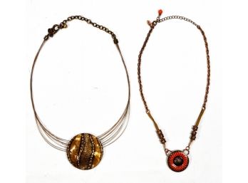 Pair Original Chico's & 2028 Medallion Necklaces