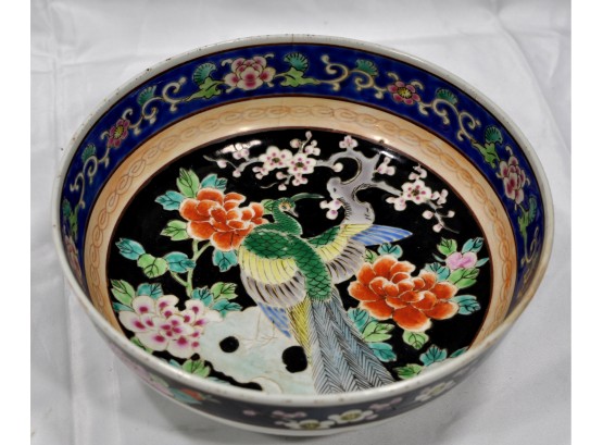 Antique Chinese Peacock Bowl