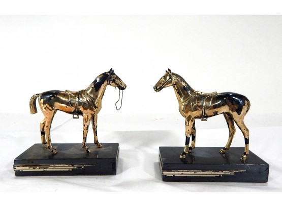Pair Vintage JB Horse Sculptures Equestrian