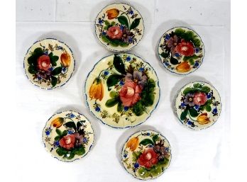 Set 7 Italian Hand Painted Plates