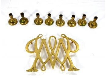 Vintage Brass Lot: Set Of Mini Candlesticks, Triver