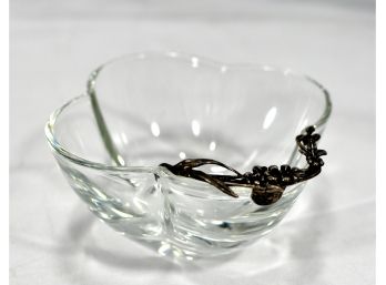Vintage Glass .800 Silver Bowl