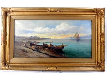 Original Oscar WITTE Fishermen Oil Painting