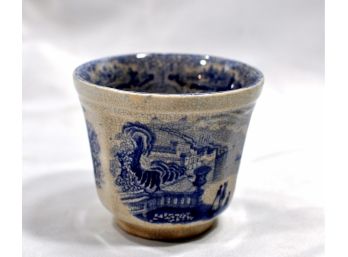 Antique 1848 Blue & White English Cup With Diamond-shape Registry Mark