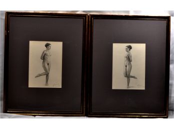 Pair Vintage Russian Female Nude Studies #1